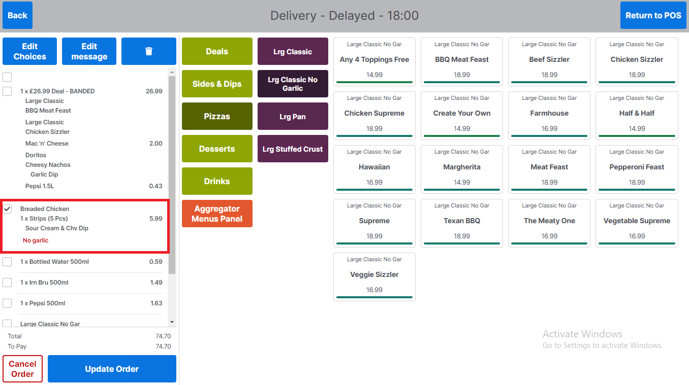 Order Builder - How To - Editing Orders