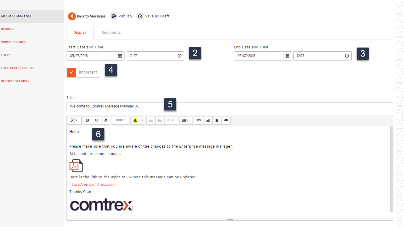 Enterprise - Admin - Message Manager