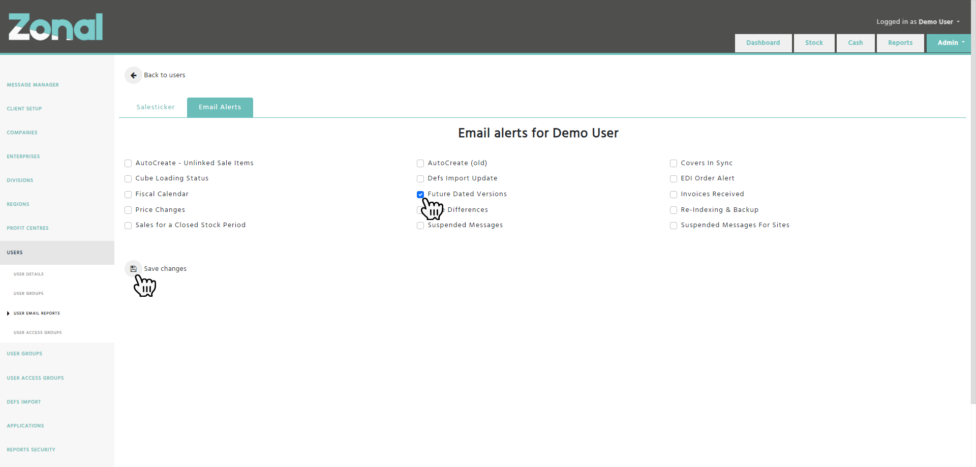 Enterprise - Stock Admin - Future Dated Choices