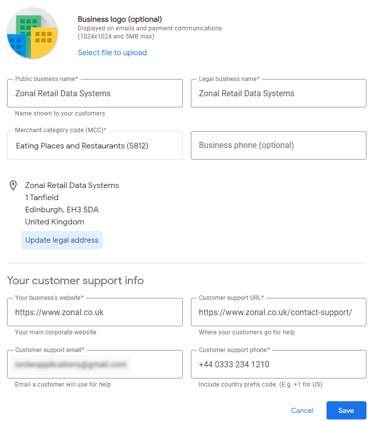 iOrder Platform → Google Pay Setup
